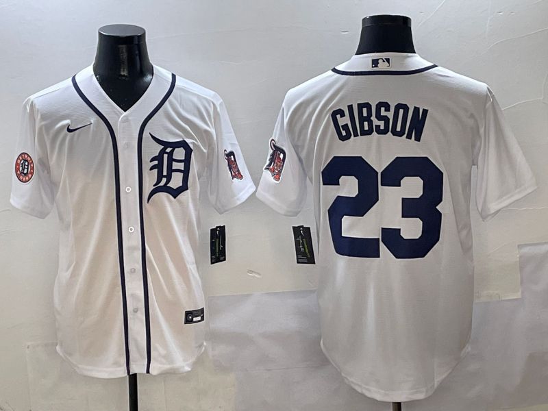 Men Detroit Tigers #23 Gibson White Game Nike 2025 MLB Jersey style 5